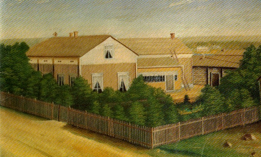 Så här såg den gamla skolan ut enligt konstnären Degerstedt från Kaskö.