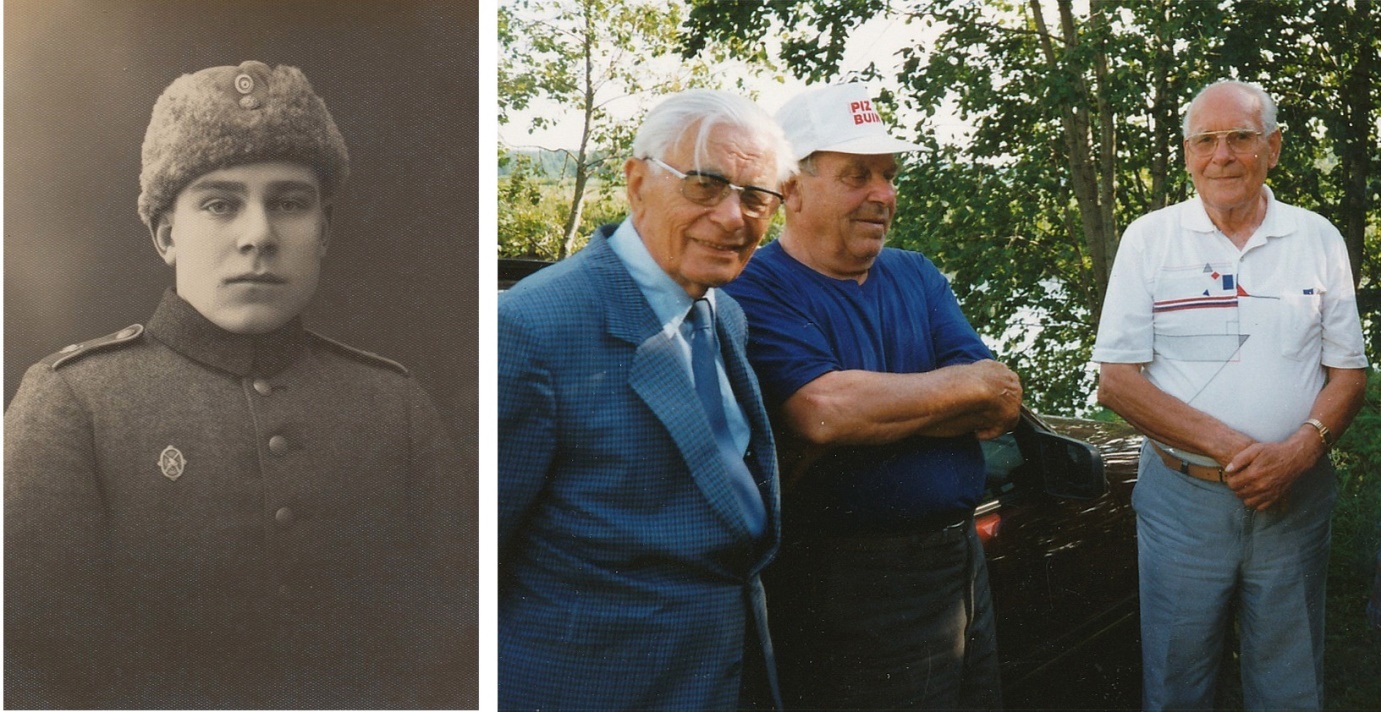 Till vänster: Bertel på 30-talet. Till höger: Bertel i mitten, t.v. småkusinen Einar Båsk från Helsingfors och t.h. brodern Ragnar.