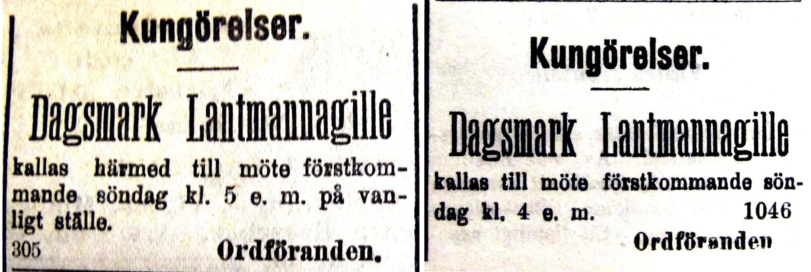2 annonser från 1916.