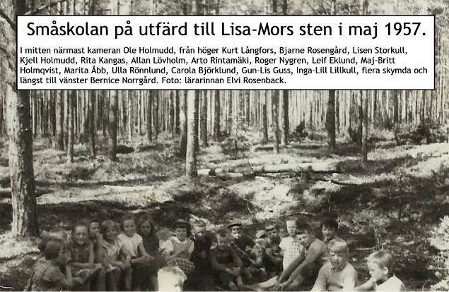 Småskolbarnen på utfärd till Byåsen 1957.