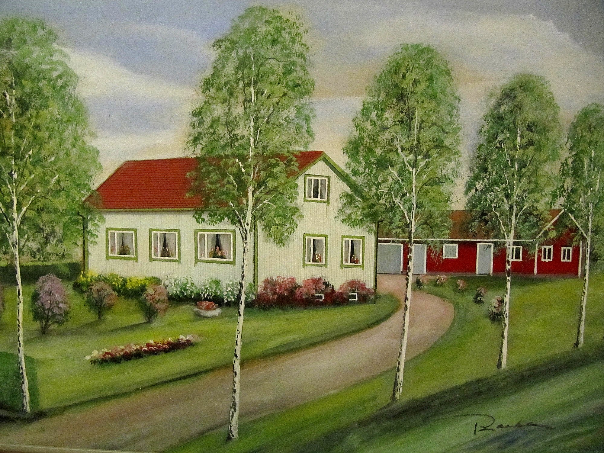 Ethel och Velis gård enligt konstnären Rosblom.