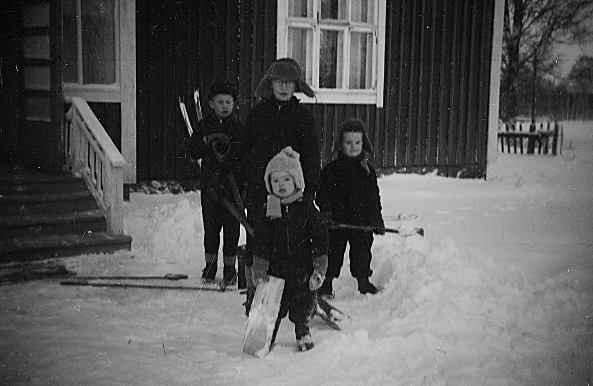 Snöskottare i farten i slutet på 50-talet.