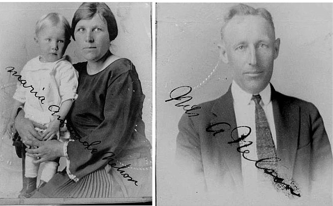 Ragnvald, Amanda och Nils Nelson 1923.