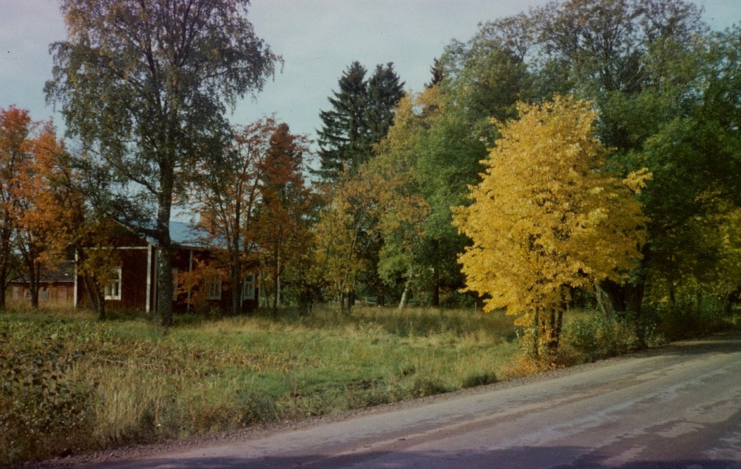 I mitten på 1980-talet så köpte grannen Kurt Långfors gården med den tillhörande tomten av Emil Sandbacka. Han behövde området för att kunna utöka växthusarealen och han sålde själva huset till Mörtmark. Foto från norr av Kurt Långfors.