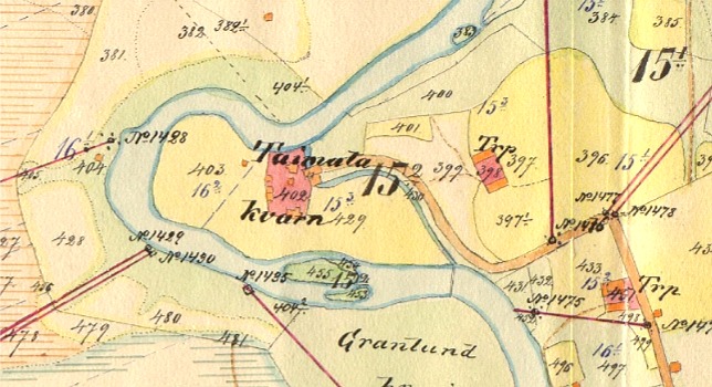 I Tuimala-forsen i Kornbäcken byggdes år 1925 ett elkraftverk av lokala krafter men som sedan såldes åt Jyllinkosken Sähkö. Rester av detta kraftverk finns fortfarande kvar. På kartan ser vi var kraftverket fanns.