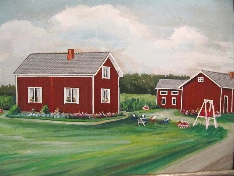 Gården målad av konstnären Rosblom.