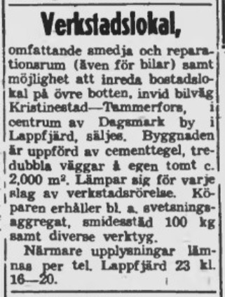 I oktober 1951 försökte Wester sälja verkstaden och annonserade då i Syd-Österbotten. Någon köpare uppenbarade sig inte den gången men den såldes sedan åt familjen Norrvik.