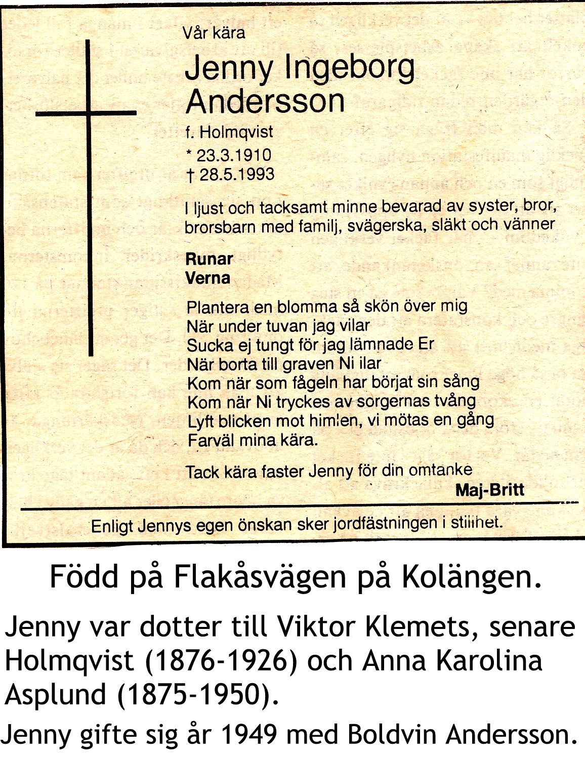 Andersson Jenny, f. Holmqvist