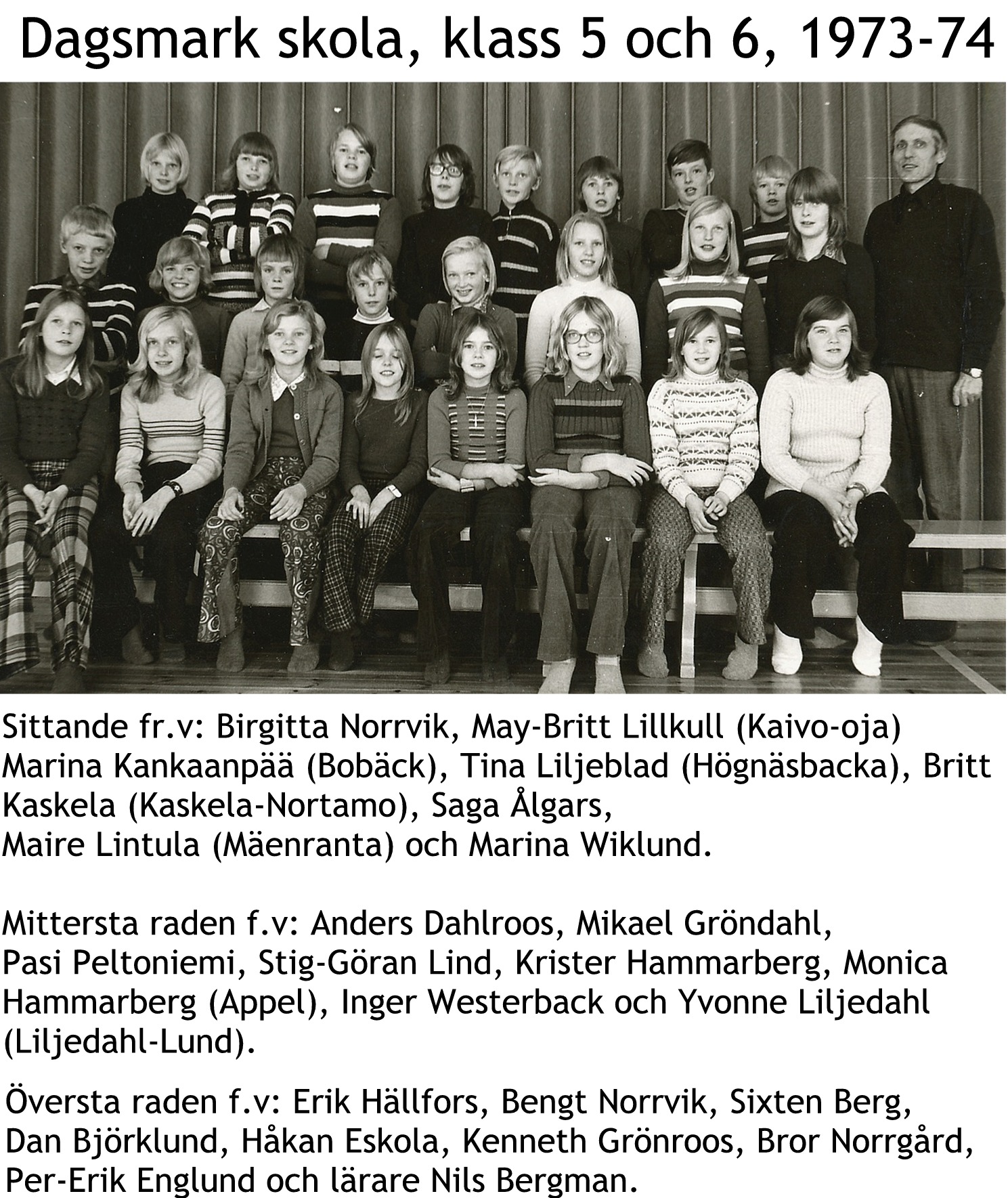 1973 Skolfoto, kl 5 och 6