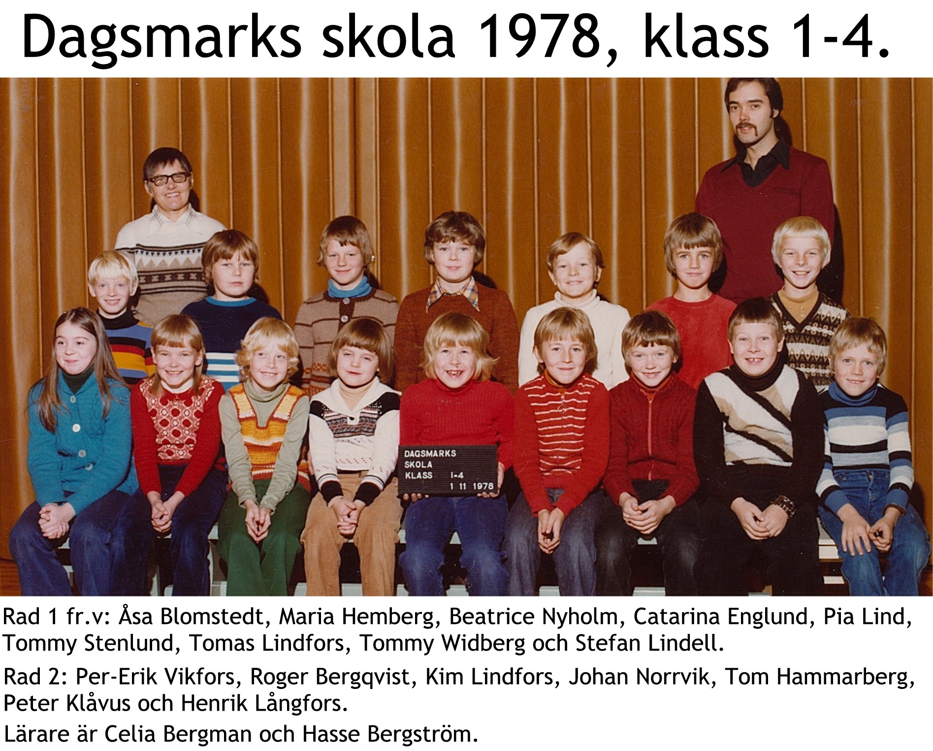 1978 Dagsmark skola klasserna 1-4
