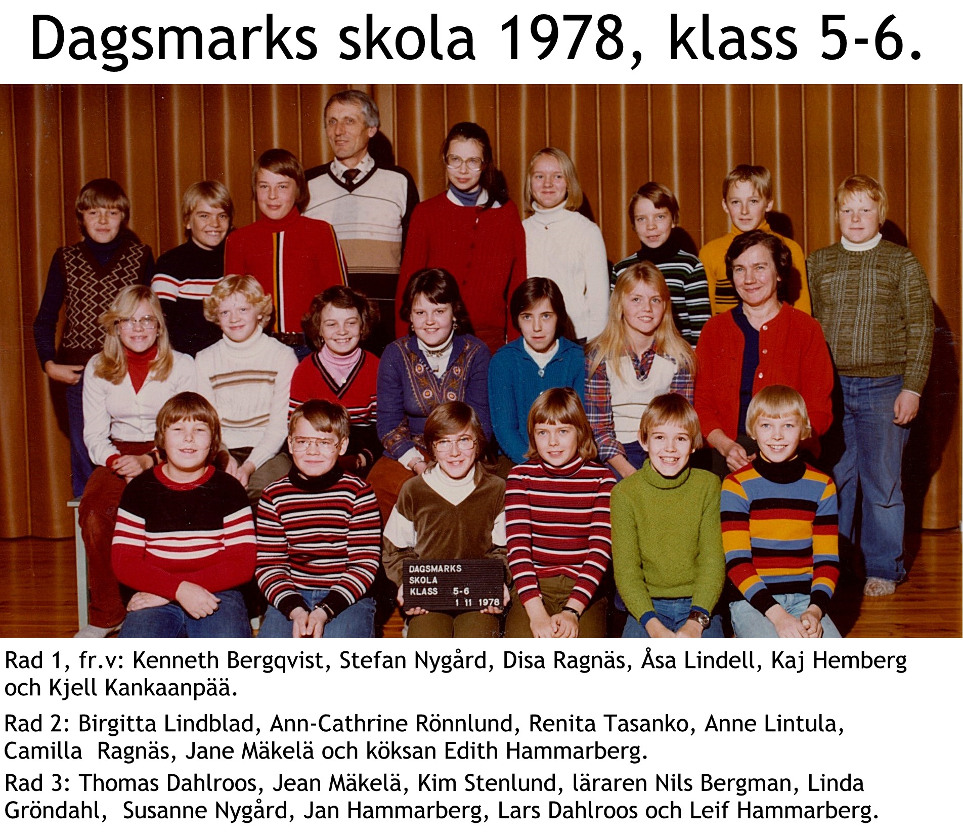 1978 Dagsmark skola klasserna 5-6
