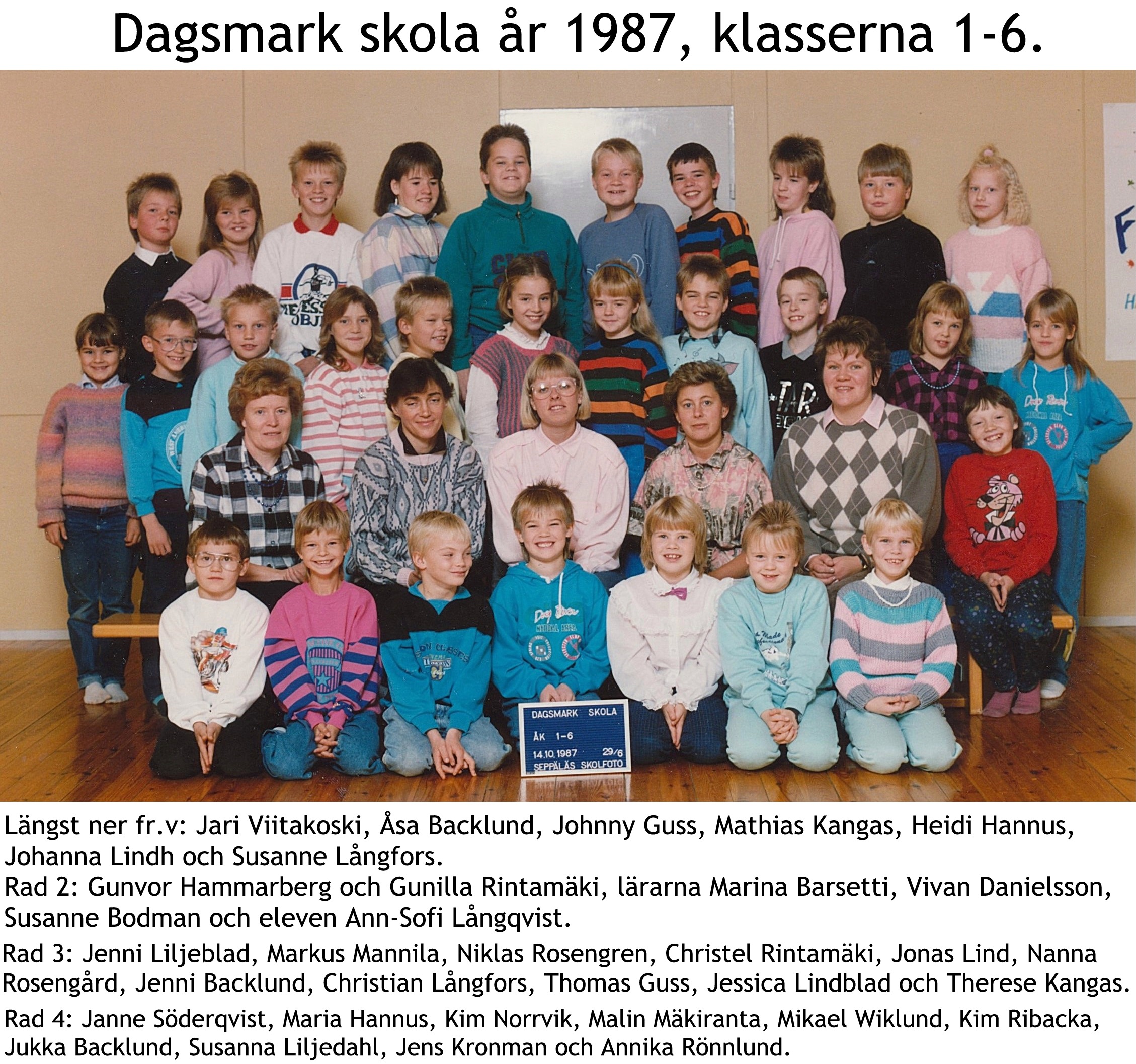 1987 Dagsmark hela skola med namn