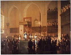 Här den ryska tsaren Alexander I på Borgå lantdag år 1809.