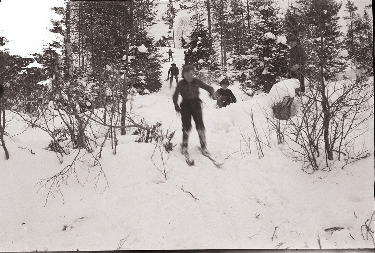 Här går det undan utför Skogsbergets långa utförslöpa. 