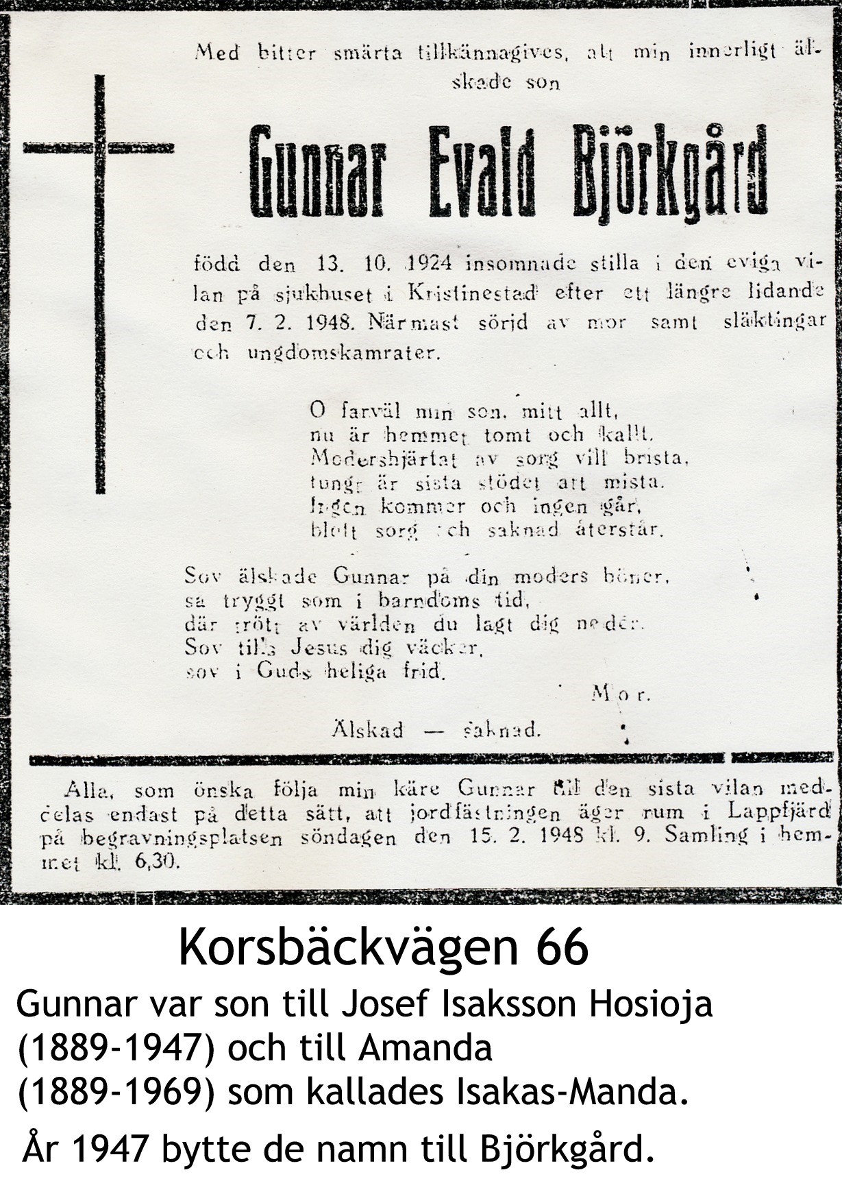 Björkgård Gunnar Evald