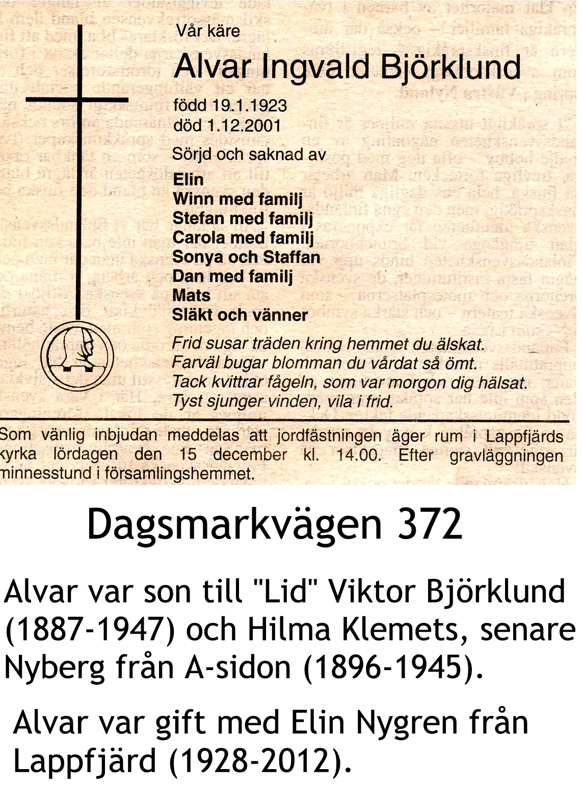 Björklund Alvar Ingvald