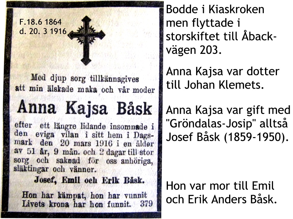 Båsk Anna Kajsas annons