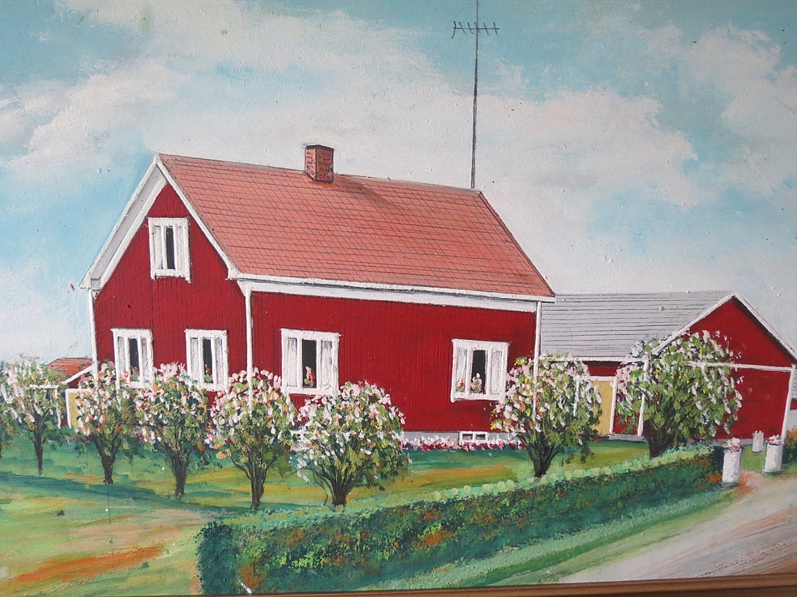 Så här såg Lindblads nya gård ut enligt konstnären Rosblom.