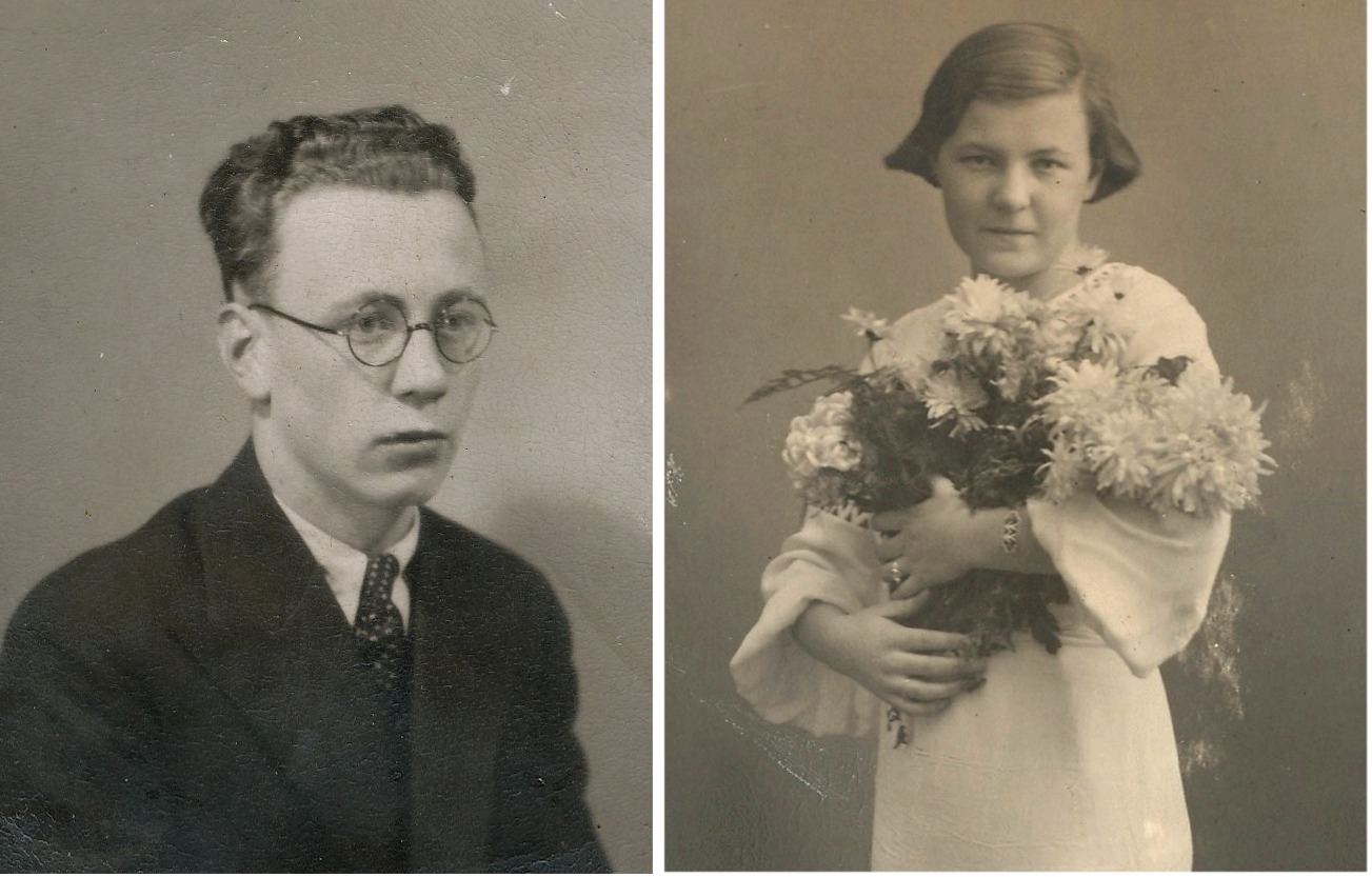 På bilden till vänster Arne Båsk som stupade i fortsättningskriget och till höger Gullborg som var den enda av Anders och Selmas barn som bildade familj och fick två egna barn. 