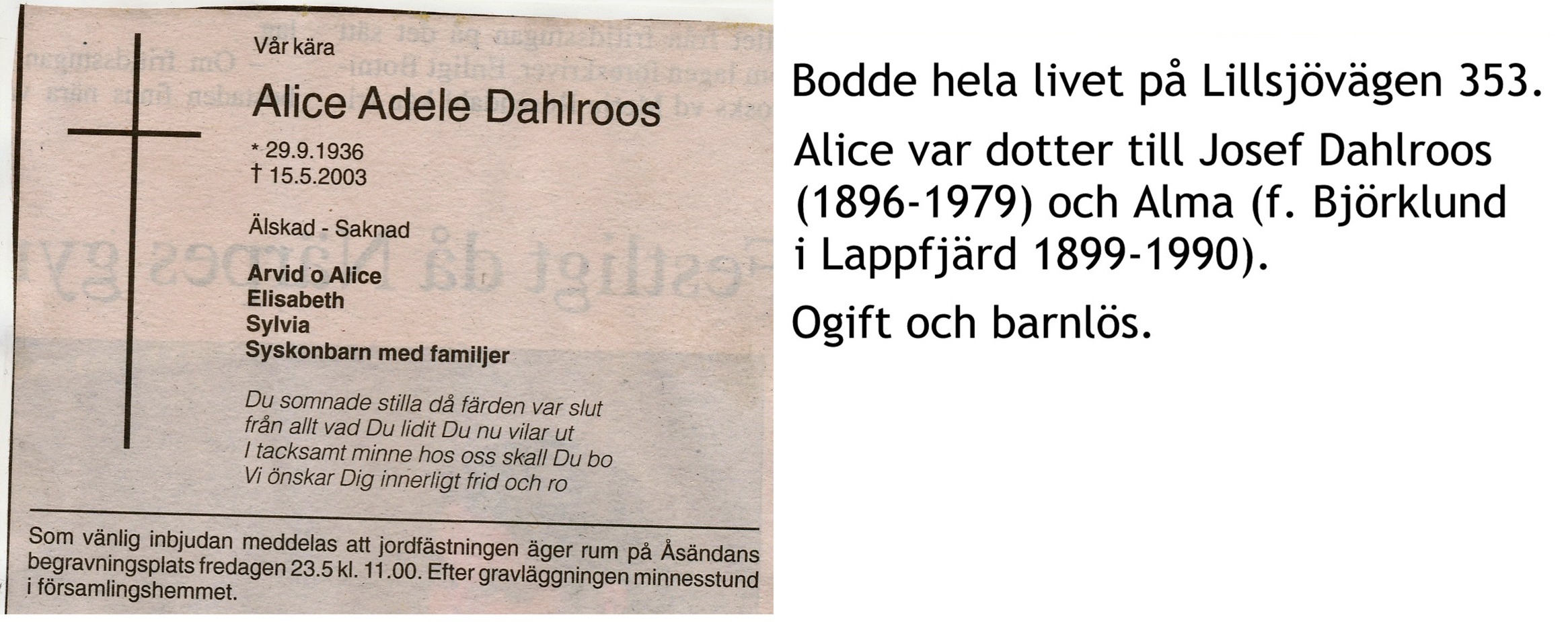 Dahlroos Alice Adele