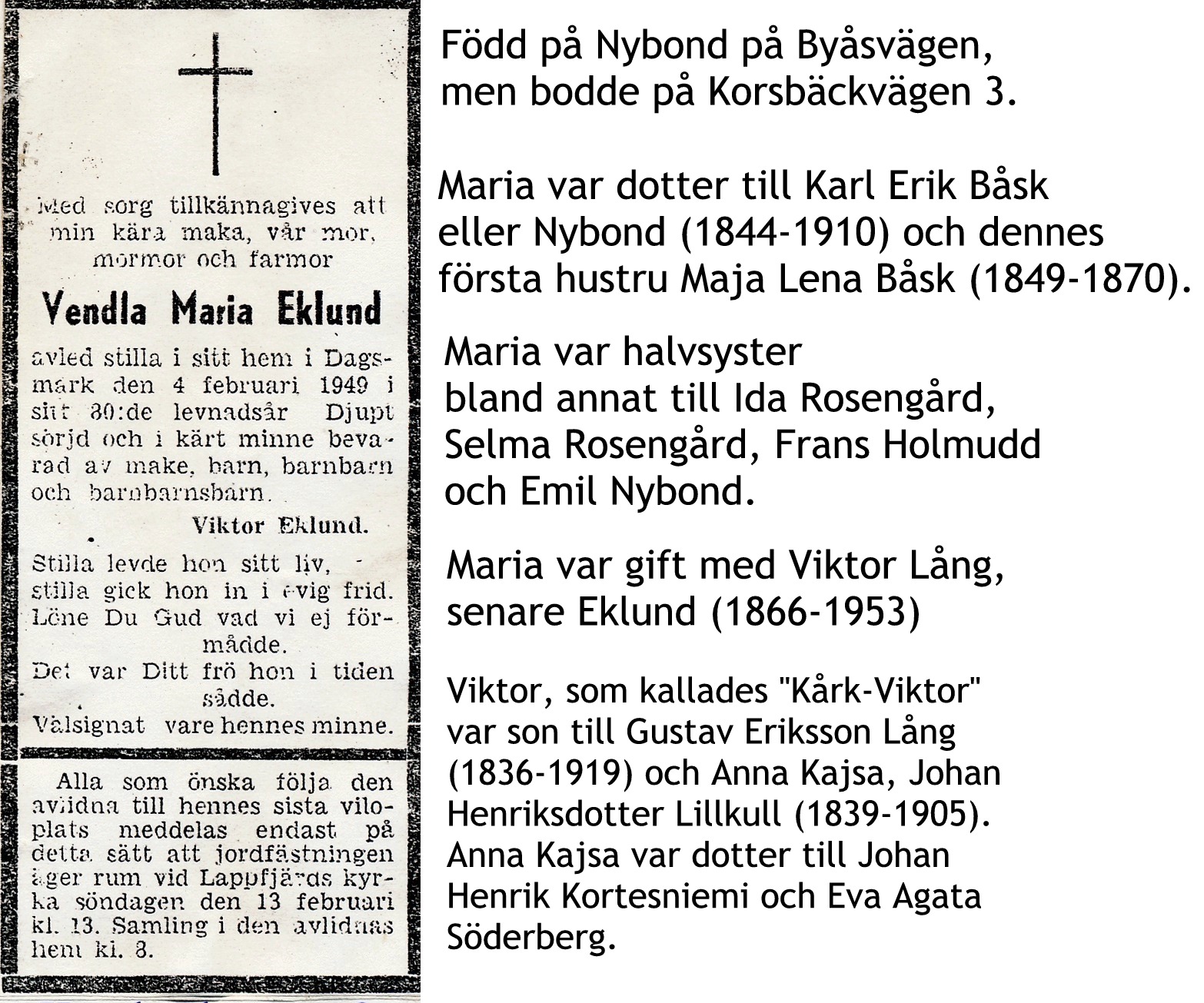 Eklund Vendla Maria