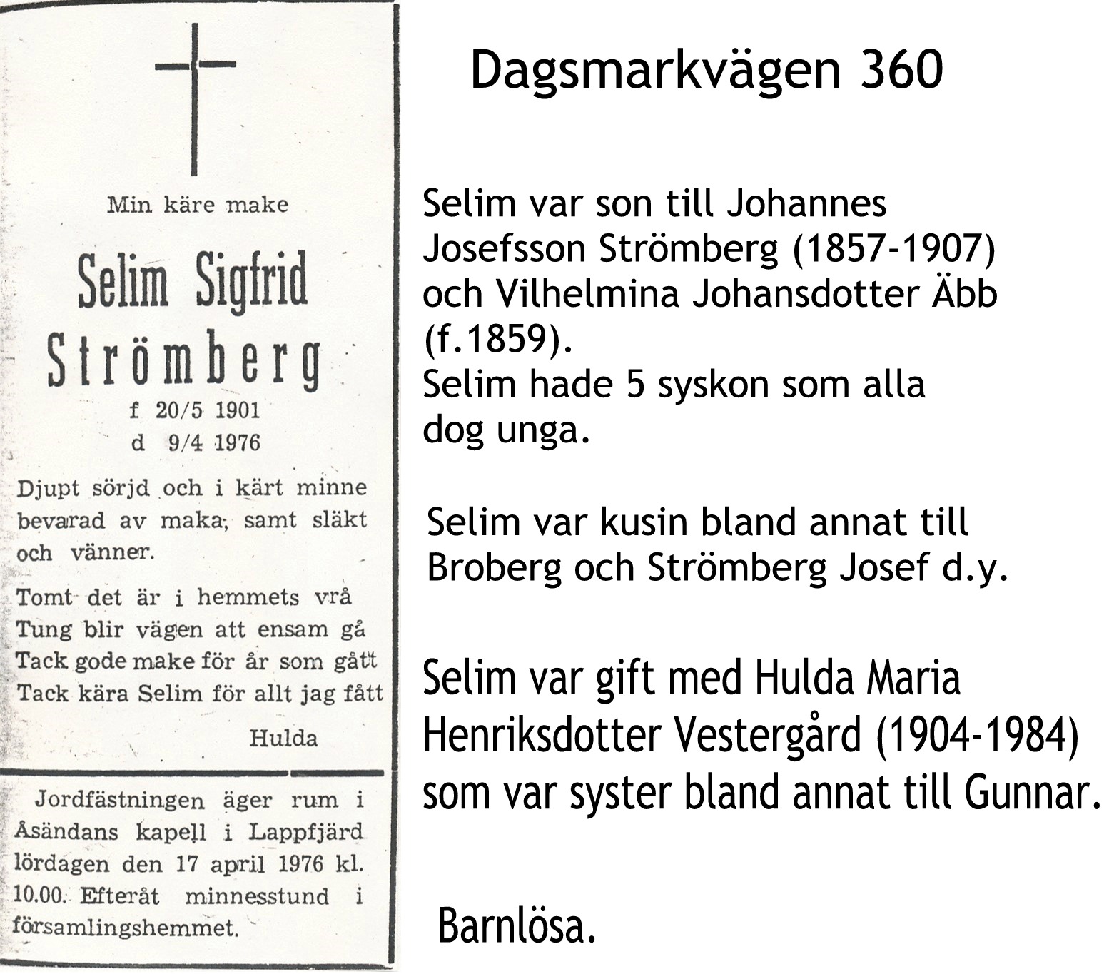 Strömberg Selim Sigfrid