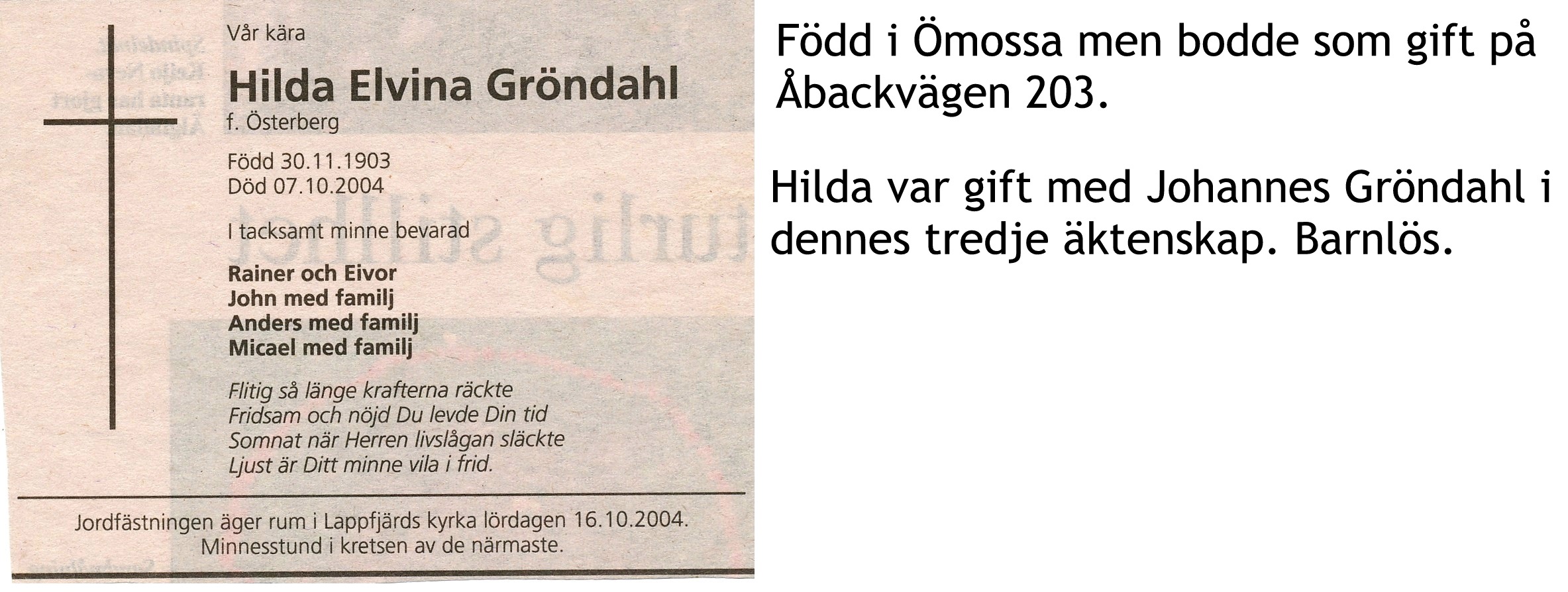 Gröndahl Hilda Elvina