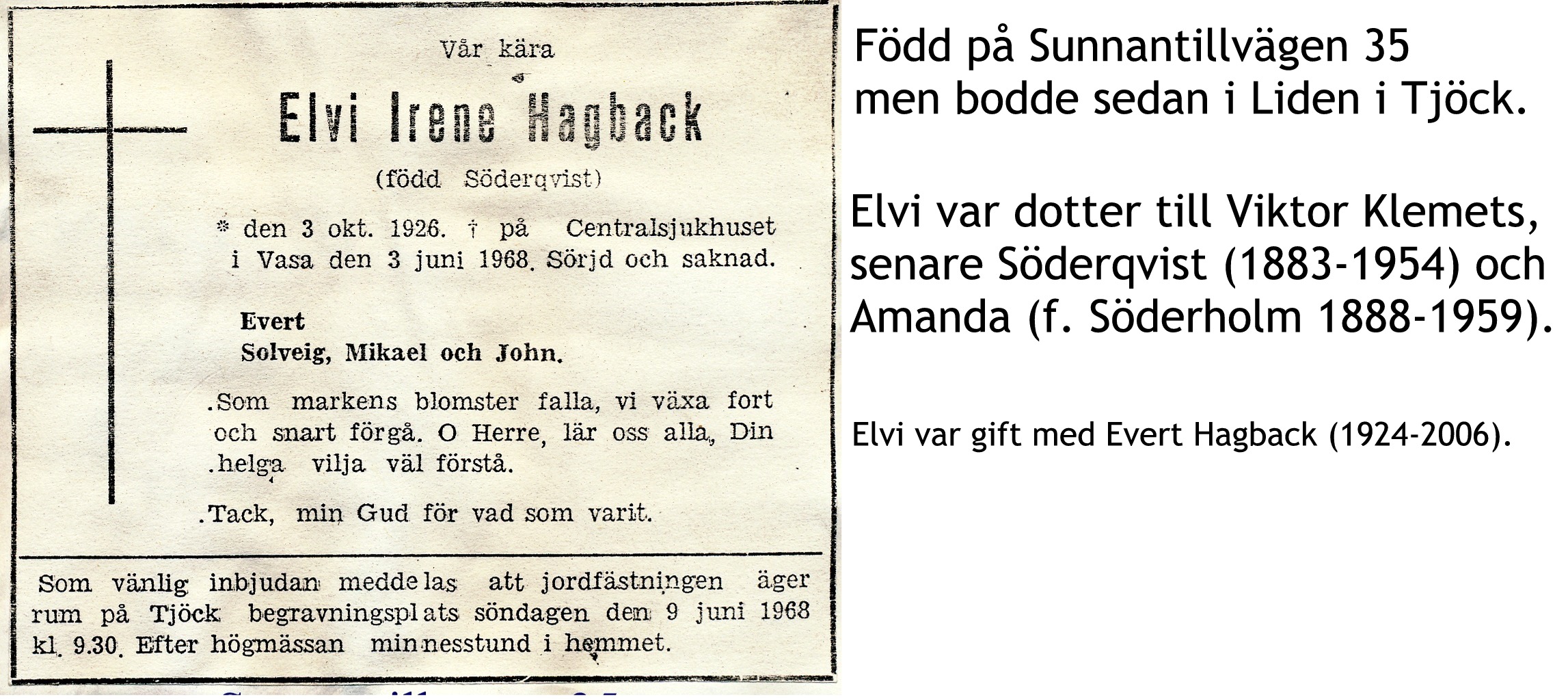 Hagback Elvi, f. Söderqvist