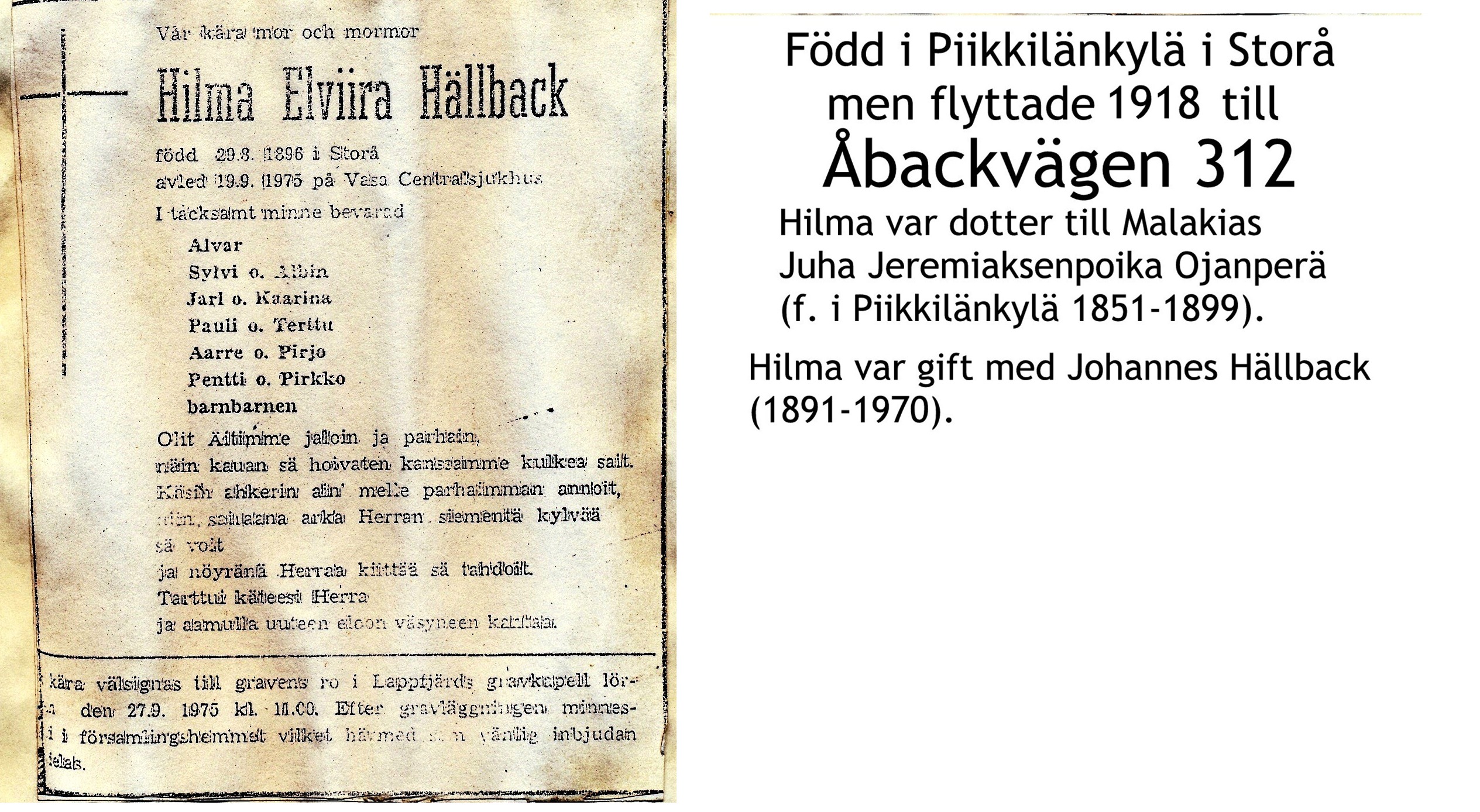 Hällback Hilma Elviira