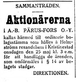 19270511 Pärus Fors håller möte