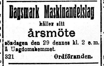 19200228 Dagsmark Maskinandelslag håller möte