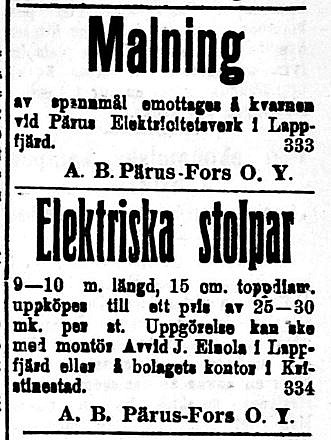 19200228 Pärus Fors utför malning och köper stolpar