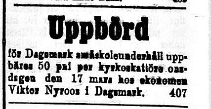 Viktor Nyroos var far till Julanda Mitts och bodde på Åbackan.