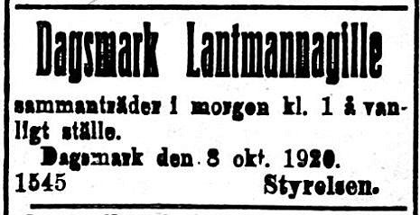 19201009 Lantmannagillet håller möte