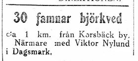 19.1.1929 bjuder Viktor Nylund ut ved.