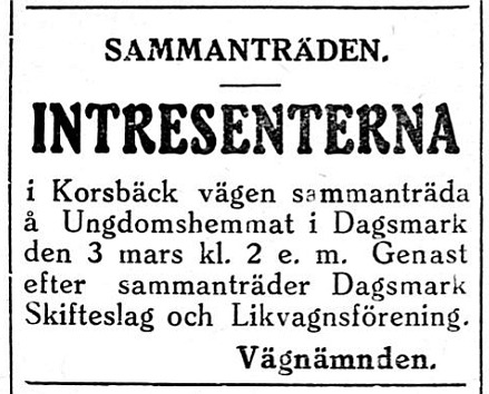 27.2.1929 annonserade 3 föreningar om sammanträden på samma gång.