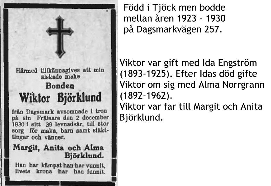 Björklund Viktor, Almas man