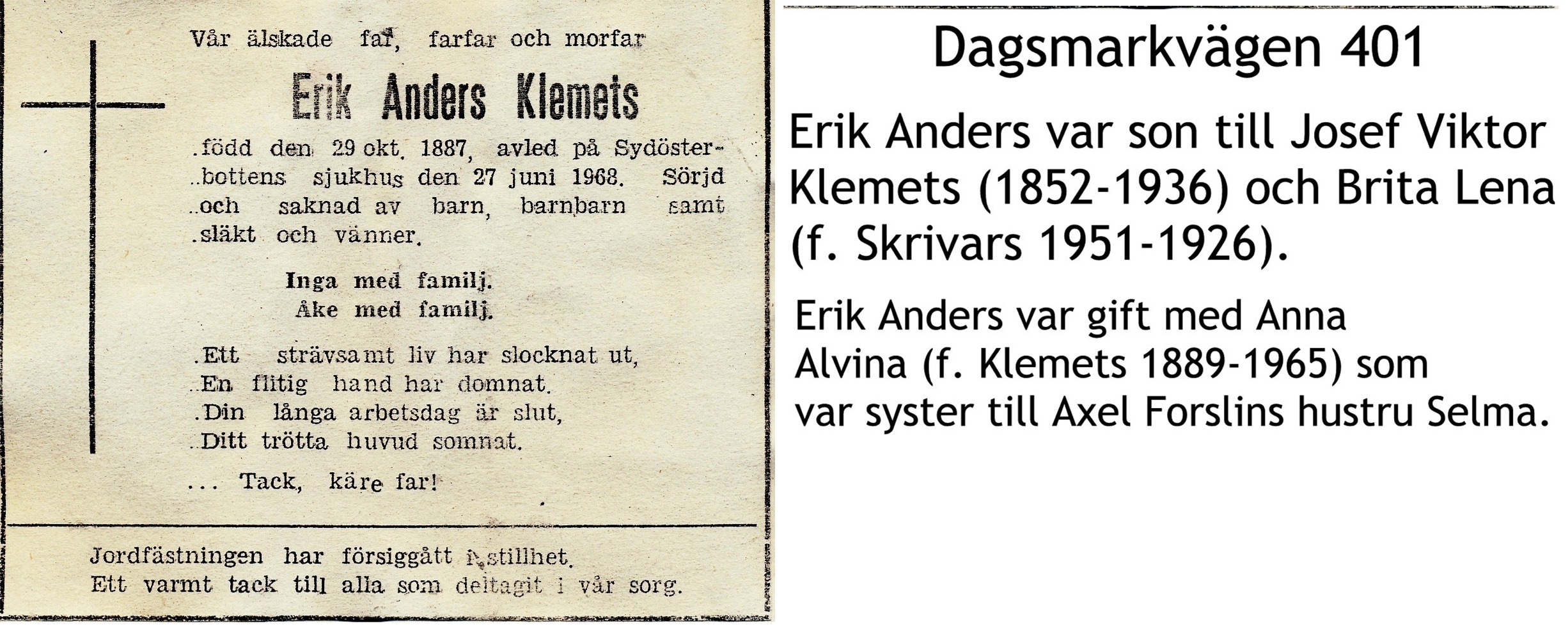 Klemets Erik Anders