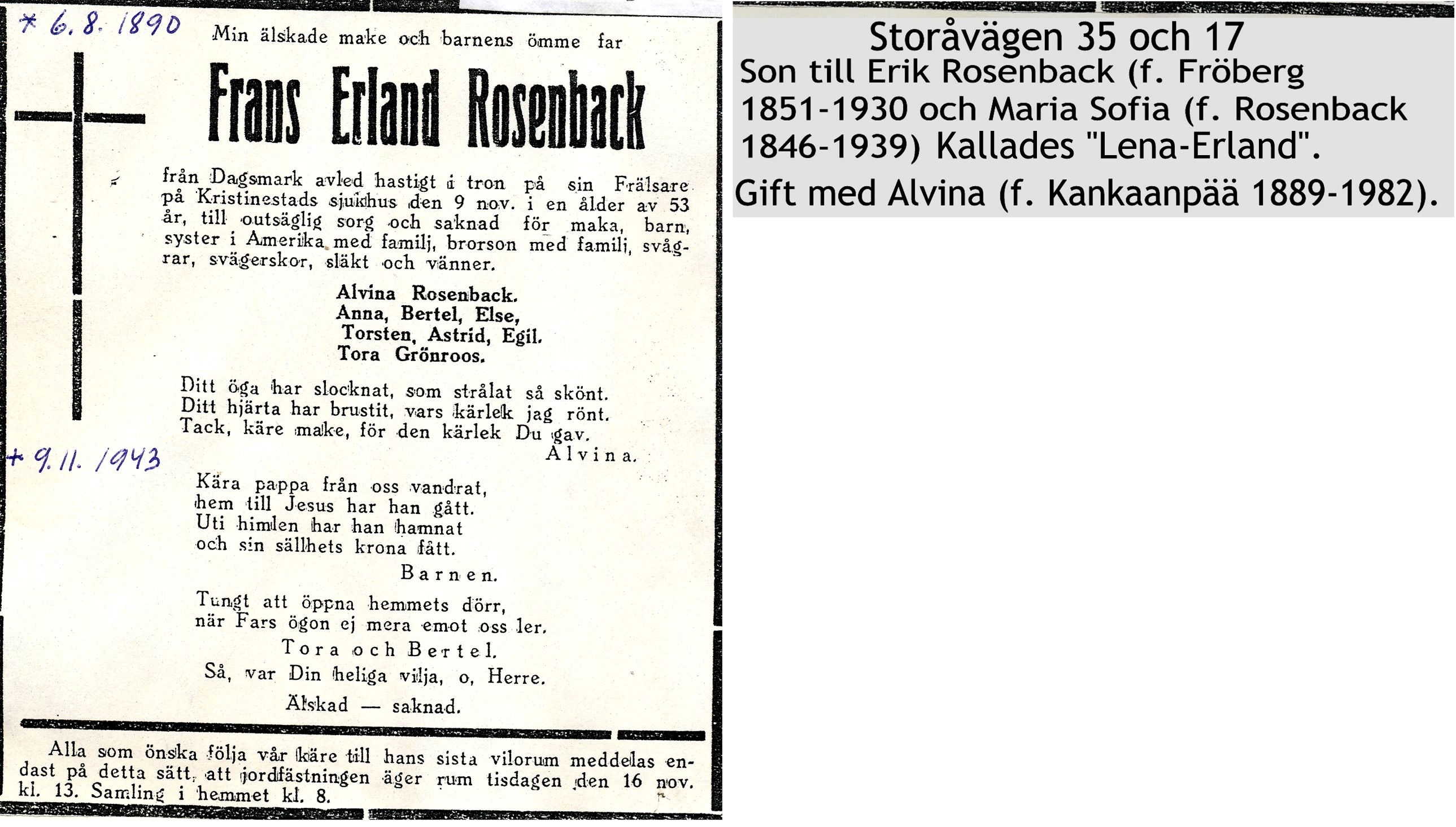 Rosenback Frans Erland