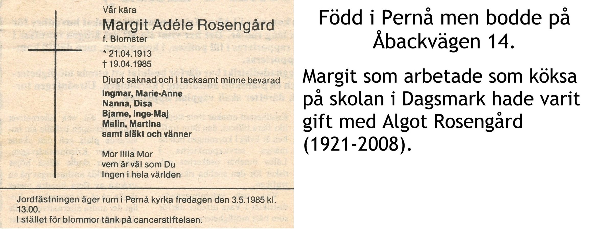 Rosengård Margit Adele